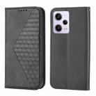 For Xiaomi Redmi Note 12 Pro 5G China Cubic Grid Calf Texture Magnetic Leather Phone Case(Black) - 2