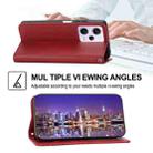 For Xiaomi Redmi Note 12 Pro 5G China Cubic Grid Calf Texture Magnetic Leather Phone Case(Red) - 4