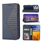 For Xiaomi Redmi Note 12 Pro 5G China Cubic Grid Calf Texture Magnetic Leather Phone Case(Blue) - 1
