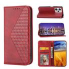 For Xiaomi Redmi Note 12 Pro+ China Cubic Grid Calf Texture Magnetic Leather Phone Case(Red) - 1