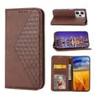 For Xiaomi Redmi Note 12 Pro+ China Cubic Grid Calf Texture Magnetic Leather Phone Case(Brown) - 1