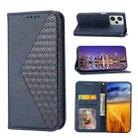 For Xiaomi Redmi Note 12 Pro+ China Cubic Grid Calf Texture Magnetic Leather Phone Case(Blue) - 1