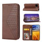 For Motorola Moto G72 Cubic Grid Calf Texture Magnetic Leather Phone Case(Brown) - 1