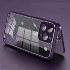 For iPhone 14 Pro Max Electroplated PC Transparent Phone Case(Purple) - 1