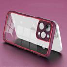 For iPhone 14 Pro Max Electroplated PC Transparent Phone Case(Red) - 1