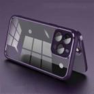 For iPhone 14 Pro Electroplated PC Transparent Phone Case(Purple) - 1