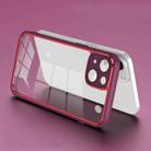 For iPhone 14 Electroplated PC Transparent Phone Case(Red) - 1