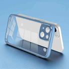 For iPhone 14 Electroplated PC Transparent Phone Case(Blue) - 1