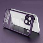 For iPhone 14 Plus Electroplated PC Transparent Phone Case(Purple) - 1