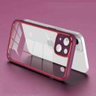 For iPhone 14 Plus Electroplated PC Transparent Phone Case(Red) - 1