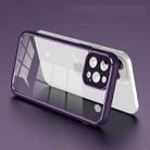 For iPhone 12 Pro Electroplated PC Transparent Phone Case(Purple) - 1