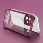 For iPhone 12 Electroplated PC Transparent Phone Case(Red) - 1