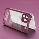 For iPhone 11 Pro Electroplated PC Transparent Phone Case(Red) - 1