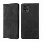 For Motorola Moto G72 4G Skin Feel Magnetic Horizontal Flip Leather Phone Case(Black) - 1