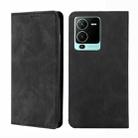 For vivo V25 Pro 5G Skin Feel Magnetic Horizontal Flip Leather Phone Case(Black) - 1