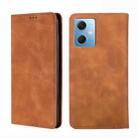 For Xiaomi Redmi Note 12 China Skin Feel Magnetic Horizontal Flip Leather Phone Case(Light Brown) - 1