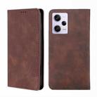 For Xiaomi Redmi Note 12 Pro 5G China Skin Feel Magnetic Horizontal Flip Leather Phone Case(Dark Brown) - 1