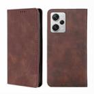 For Xiaomi Redmi Note 12 Pro+ China Skin Feel Magnetic Horizontal Flip Leather Phone Case(Dark Brown) - 1