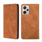For Xiaomi Redmi Note 12 Pro+ 5G Skin Feel Magnetic Horizontal Flip Leather Phone Case(Light Brown) - 1