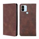 For Xiaomi Redmi A1+ 4G Skin Feel Magnetic Horizontal Flip Leather Phone Case(Dark Brown) - 1