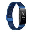 Stainless Steel Metal Mesh Wrist Strap Watch Band for Fitbit Inspire / Inspire HR / Ace 2, Size: L(Dark Blue) - 1