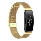 Stainless Steel Metal Mesh Wrist Strap Watch Band for Fitbit Inspire / Inspire HR / Ace 2, Size: L(Gold) - 1