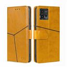 For Motorola Moto G72 4G Geometric Stitching Horizontal Flip Leather Phone Case(Yellow) - 1