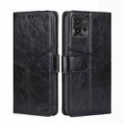 For Motorola Moto G72 4G Geometric Stitching Horizontal Flip Leather Phone Case(Black) - 1