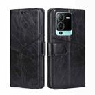 For vivo V25 Pro 5G Geometric Stitching Horizontal Flip Leather Phone Case(Black) - 1