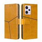 For Xiaomi Redmi Note 12 Pro 5G China Geometric Stitching Horizontal Flip Leather Phone Case(Yellow) - 1