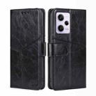 For Xiaomi Redmi Note 12 Pro 5G China Geometric Stitching Horizontal Flip Leather Phone Case(Black) - 1