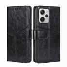 For Xiaomi Redmi Note 12 Pro+ China Geometric Stitching Horizontal Flip Leather Phone Case(Black) - 1