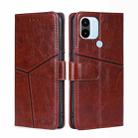 For Xiaomi Redmi A1+ 4G Geometric Stitching Horizontal Flip Leather Phone Case(Dark Brown) - 1