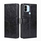 For Xiaomi Redmi A1+ 4G Geometric Stitching Horizontal Flip Leather Phone Case(Black) - 1