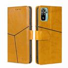 For Xiaomi Redmi Note 11 SE India / Poco M5S 4G Geometric Stitching Horizontal Flip Leather Phone Case(Yellow) - 1