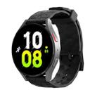 22mm Football Texture Silicone Watch Band(Black) - 1