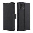 For Motorola Moto G72 4G Ultra-thin Voltage Side Buckle Horizontal Flip Leather Phone Case(Black) - 1