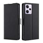For Xiaomi Redmi Note 12 Pro 5G China Ultra-thin Voltage Side Buckle Horizontal Flip Leather Phone Case(Black) - 1