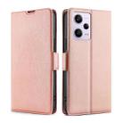For Xiaomi Redmi Note 12 Pro 5G China Ultra-thin Voltage Side Buckle Horizontal Flip Leather Phone Case(Rose Gold) - 1