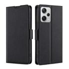 For Xiaomi Redmi Note 12 Pro+ China Ultra-thin Voltage Side Buckle Horizontal Flip Leather Phone Case(Black) - 1