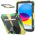 For iPad 10th Gen 10.9 2022 Rugged Silicone Hard PC Tablet Case with Holder(Camouflage) - 1