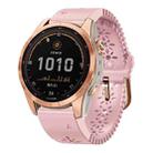 For Garmin Fenix 7S / 6S / 5S Quick Release Lace Silicone Watch Band(Pink) - 1