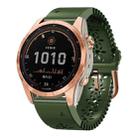 For Garmin Fenix 7S / 6S / 5S Quick Release Lace Silicone Watch Band(Army Green) - 1