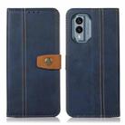 For Nokia X30 5G Stitching Thread Calf Texture Leather Phone Case(Blue) - 1