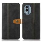 For Nokia X30 5G Stitching Thread Calf Texture Leather Phone Case(Black) - 1