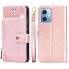 For Xiaomi Redmi Note 12 China Zipper Bag Leather Phone Case(Rose Gold) - 1