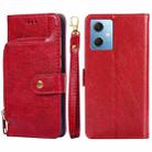For Xiaomi Redmi Note 12 China Zipper Bag Leather Phone Case(Red) - 1