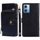 For Xiaomi Redmi Note 12 China Zipper Bag Leather Phone Case(Black) - 1