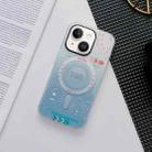 For iPhone 14 IMDL Circuit Board Magnetic Magsafe Phone Case(Gradient Blue) - 1