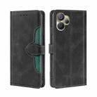 For Realme 9i 5G Global/10 5G Skin Feel Magnetic Buckle Leather Phone Case(Black) - 1